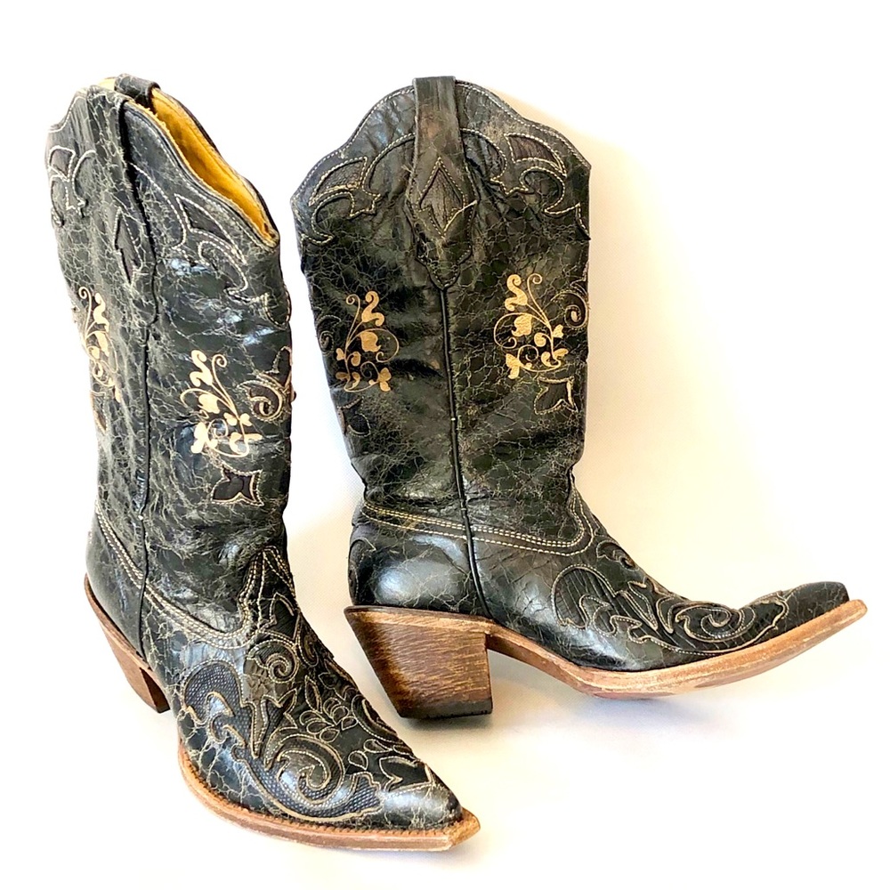 Corral Vintage Black Cowboy Boots 2108